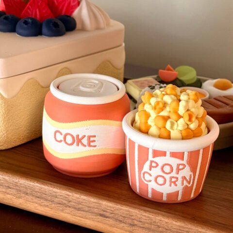 Móc khóa Clicker Bắp Rang Bơ & Lon Coca in 3D | Life Cube