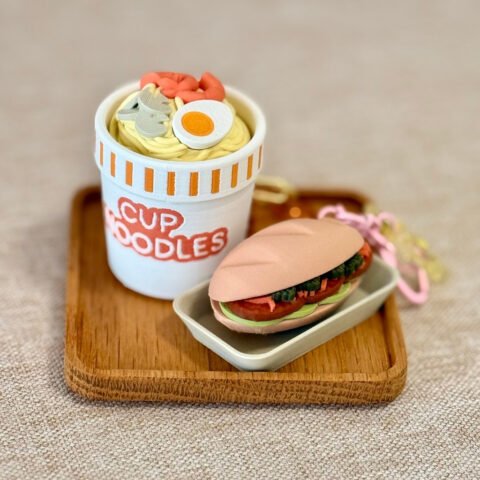 Móc khóa Clicker Mì Ly & Bánh Mì in 3D | Life Cube